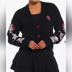 Social Collision Stitched Bunnies Girls Cardigan Sz XL